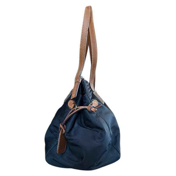 Dooney & Bourke Black with Brown Leather Trim Nylon shoulder tote bag - Picture 3 of 16